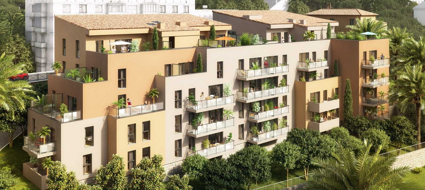 Perspective extérieure du programme Villa Pauline situé à Grasse Perspective extérieure du programme Villa Pauline situé à Grasse