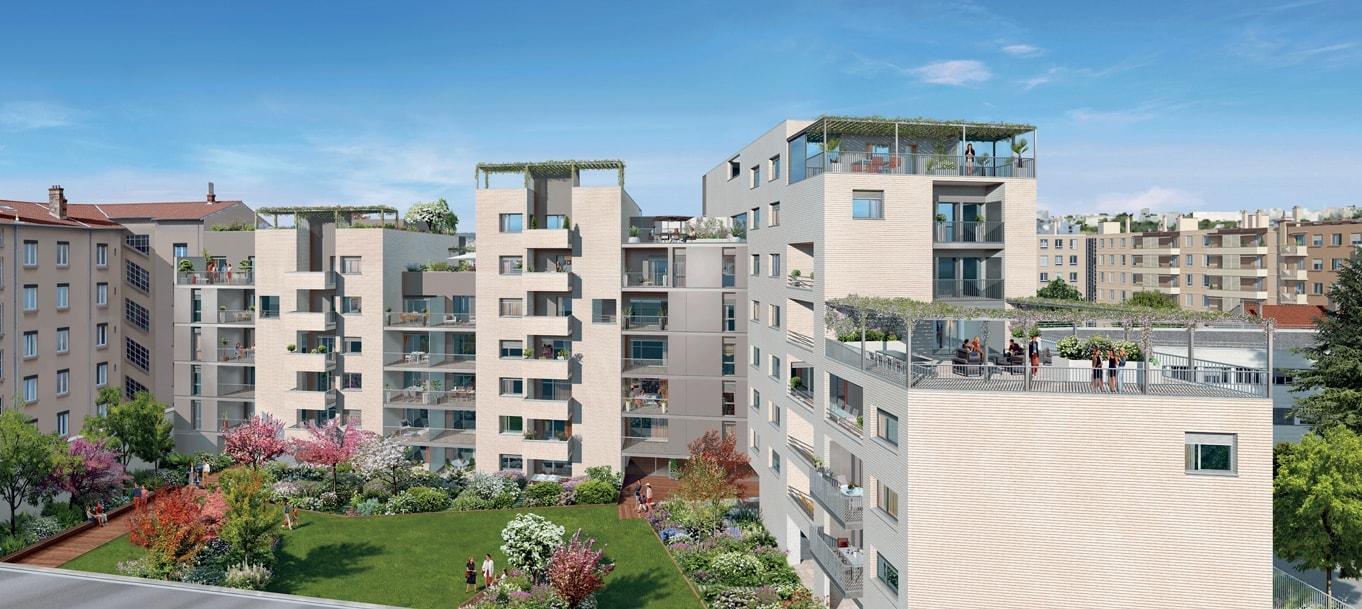 Perspective extérieure du programme Neopolis situé à Villeurbanne Perspective extérieure du programme Neopolis situé à Villeurbanne